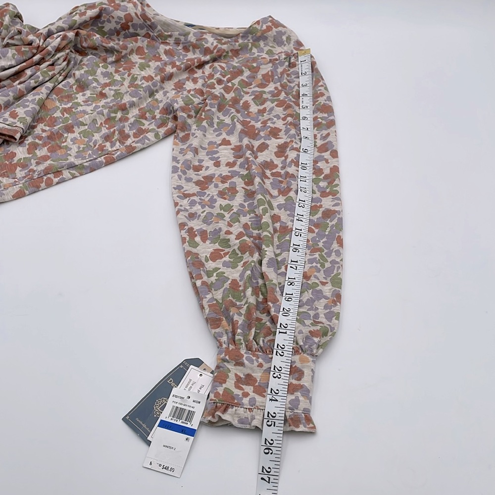 Democracy Long Sleeve Ruffle & Button Detail V-neck Multicolor - Picture 14 of 16